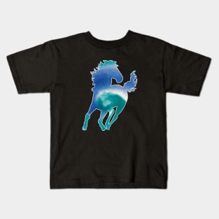 Horse Wave Watercolor Kids T-Shirt